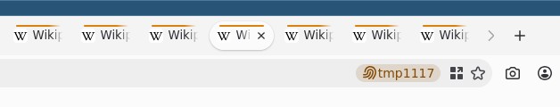 Screenshot of Firefox Nova tabs with very round corners. They look like a pill.